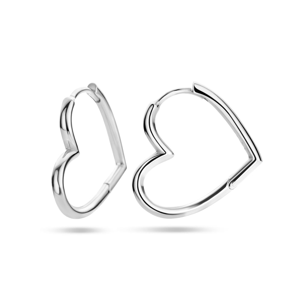 oorringen hart zilver gerhodineerd
