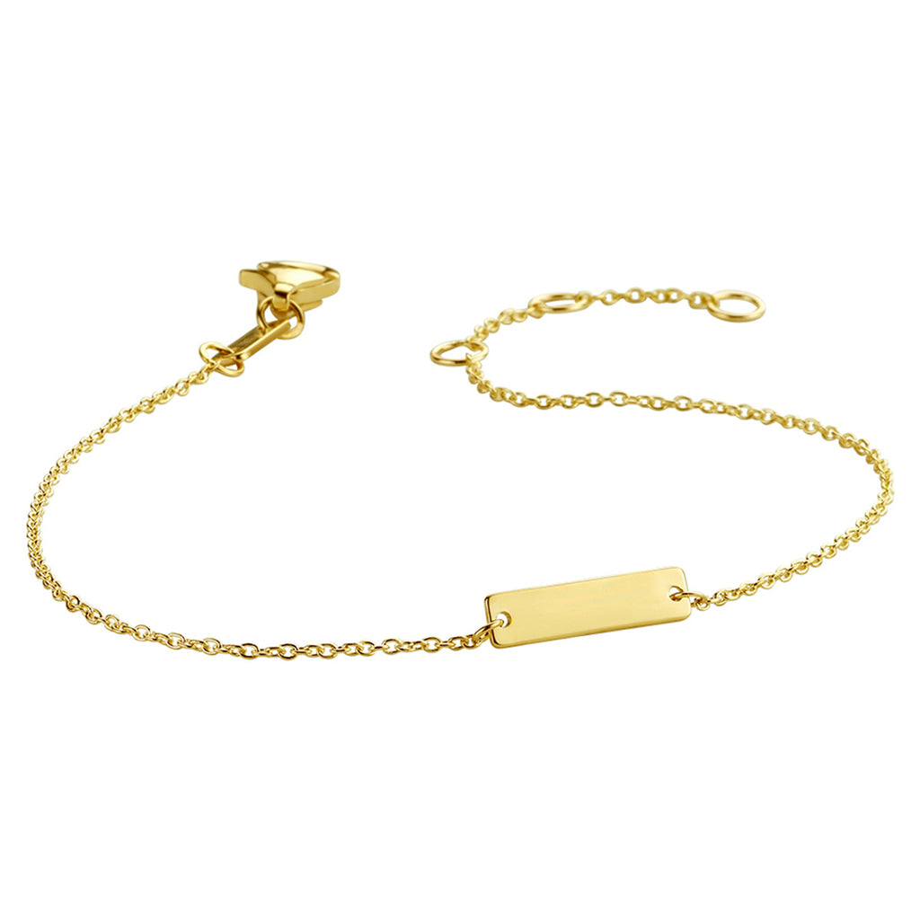 graveerarmband plaat 3 mm 15,5 - 16,5 - 17,5 cm 14K geelgoud