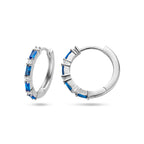 klapoorringen blauw zirkonia zilver gerhodineerd