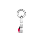 hanger bloem en lieveheersbeestje 9,5 mm zilver gerhodineerd