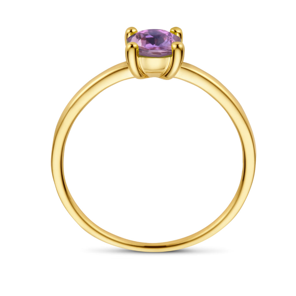 ring amethist 14K geelgoud