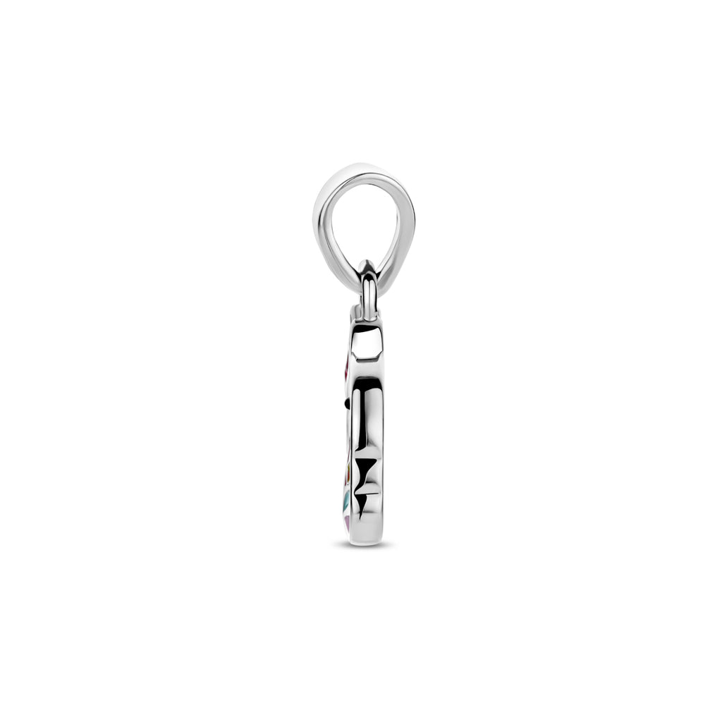 Anhänger Emaille Einhorn 15 mm rhodiniert Silber
