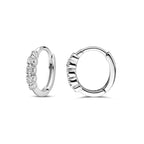 Klappohrringe Zirkonia 11,5 mm Silber rhodiniert