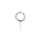 oorring letter per stuk 13 mm zilver gerhodineerd