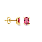 Ohrstecker rosa Rhodolit 14K Gelbgold