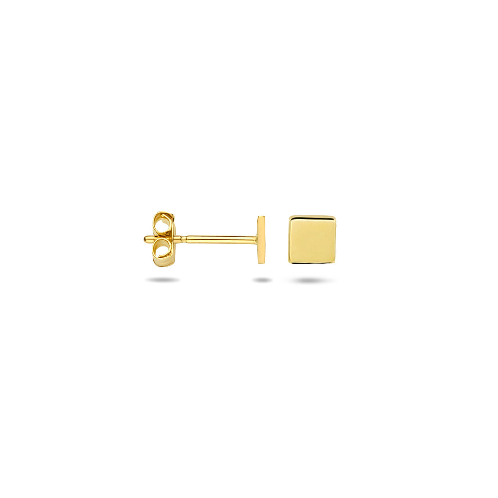 Ohrstecker quadratisch 3,5 mm 14K Gelbgold