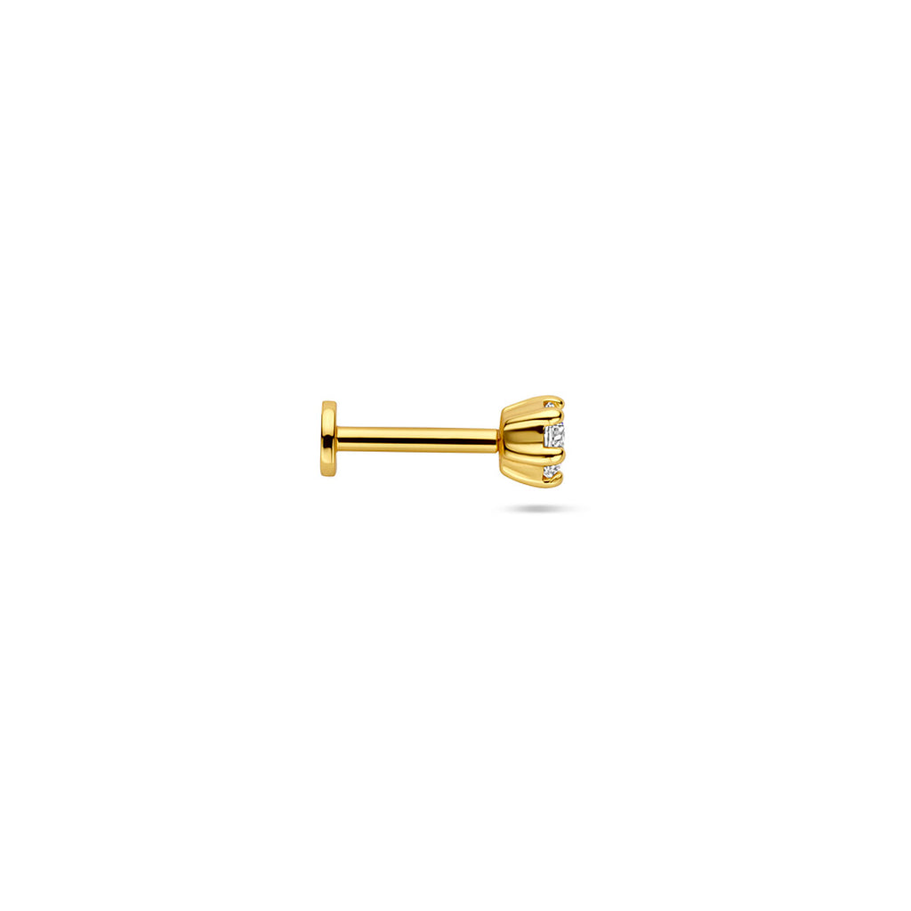flat back piercing zirkonia 1 micron 3,5 mm zilver verguld (geel)