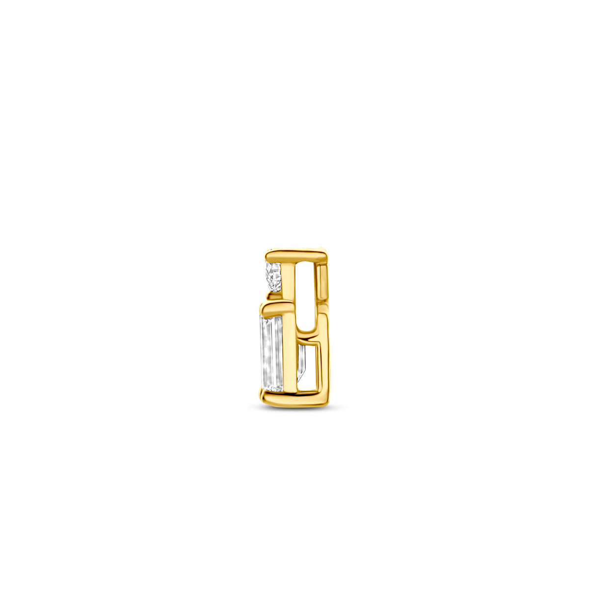 hanger lab grown diamant 0.33ct f vs 7,5 mm 14K geelgoud