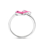 ring dolfijn emaille zilver gerhodineerd