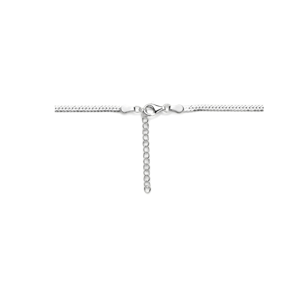 collier gourmette 2,6 mm 40 + 4 cm zilver gerhodineerd