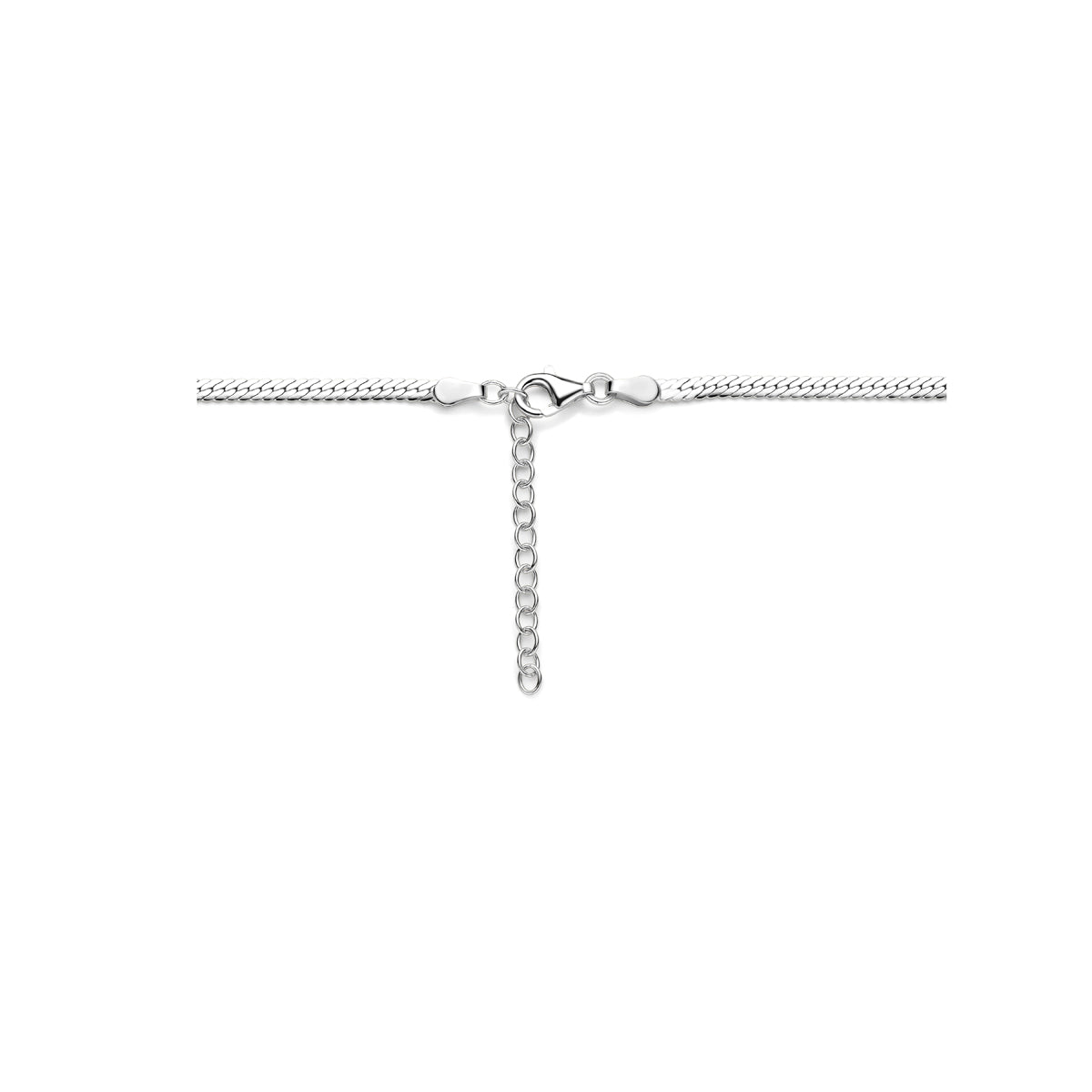 collier gourmette 2,6 mm 40 + 4 cm zilver gerhodineerd
