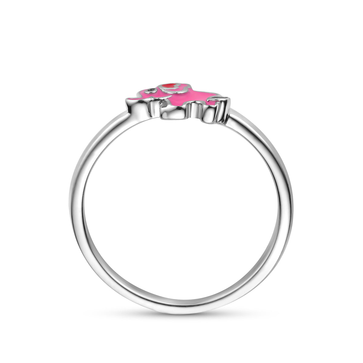 ring olifant emaille zilver gerhodineerd