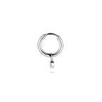 Ohrring Zirkonia pro Stück 13 mm Silber rhodiniert