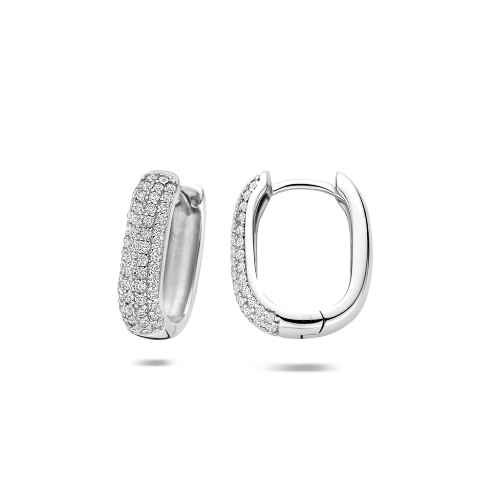 oorringen zirkonia buis 4 mm zilver gerhodineerd