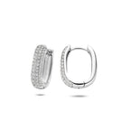 oorringen zirkonia buis 4 mm zilver gerhodineerd