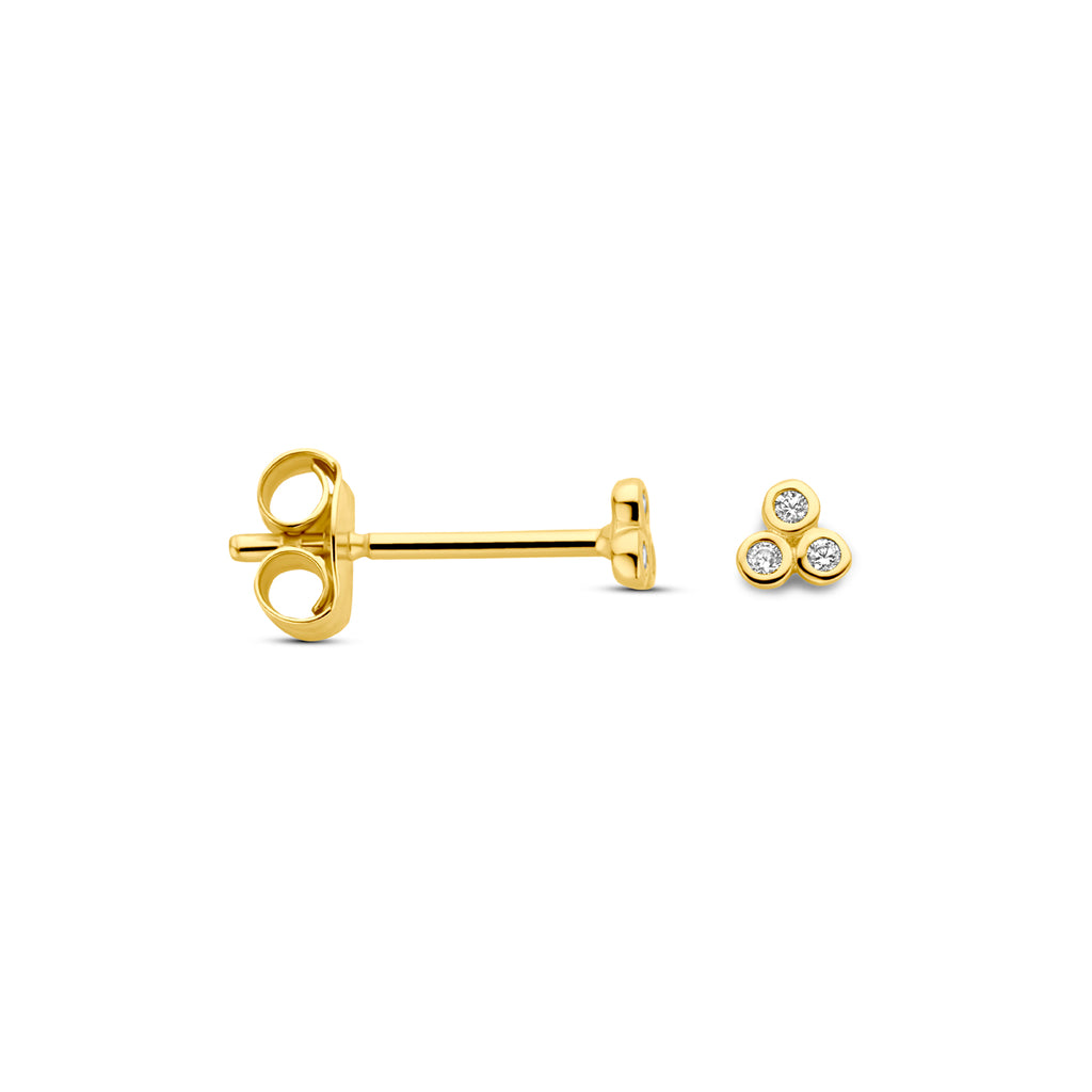Ohrstecker Zirkonia 3 mm 14K Gelbgold