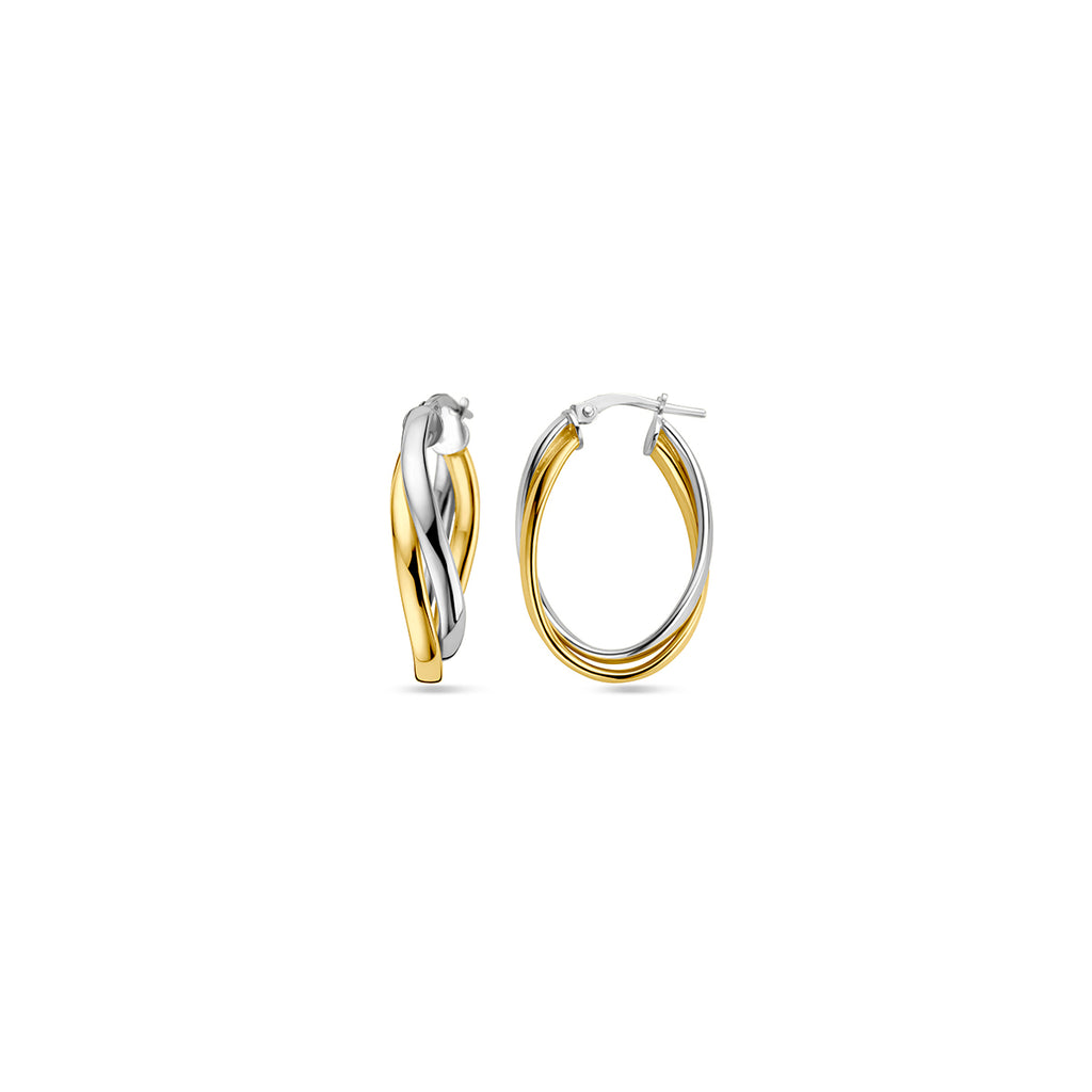 Ohrringe 1 Mikron Silber vergoldet (Gelb/Rhodium)