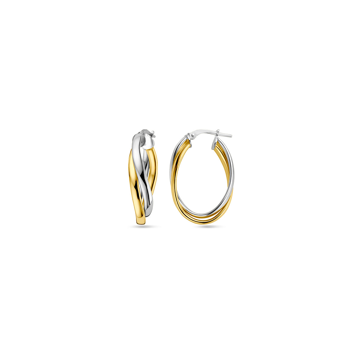 Ohrringe 1 Mikron Silber vergoldet (Gelb/Rhodium)