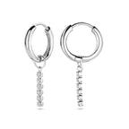 Klappcreolen Zirkonia 15 mm Silber rhodiniert