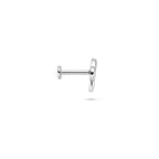 flat back piercing strik 6,5 mm zilver gerhodineerd