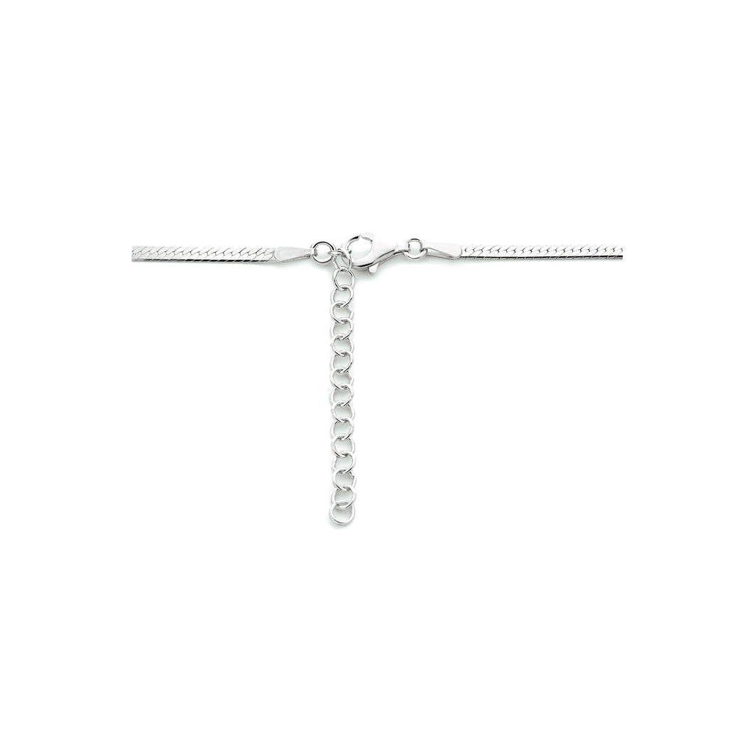 Halskette Schlange flach 2,0 mm 40 + 4 cm Silber rhodiniert