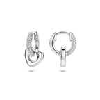 oorringen hartje zirkonia 17 mm zilver gerhodineerd