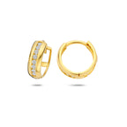 klapoorringen zirkonia 14K geelgoud