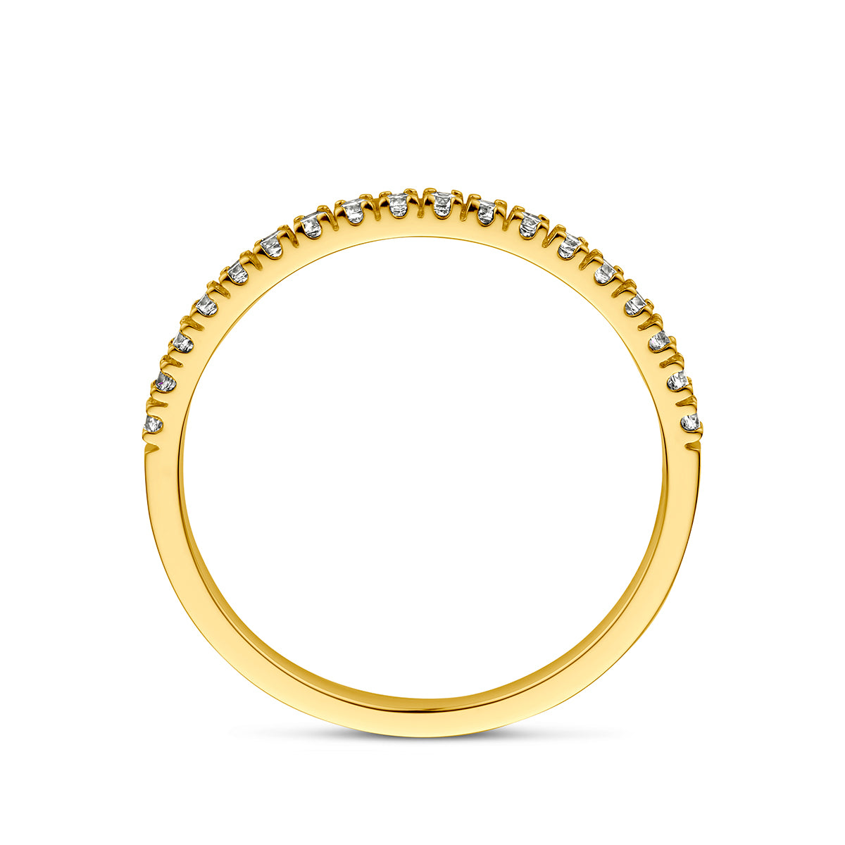 ring met geboortesteen zirkonia april 14K geelgoud