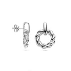 oorhangers cirkel gedraaid zilver gerhodineerd