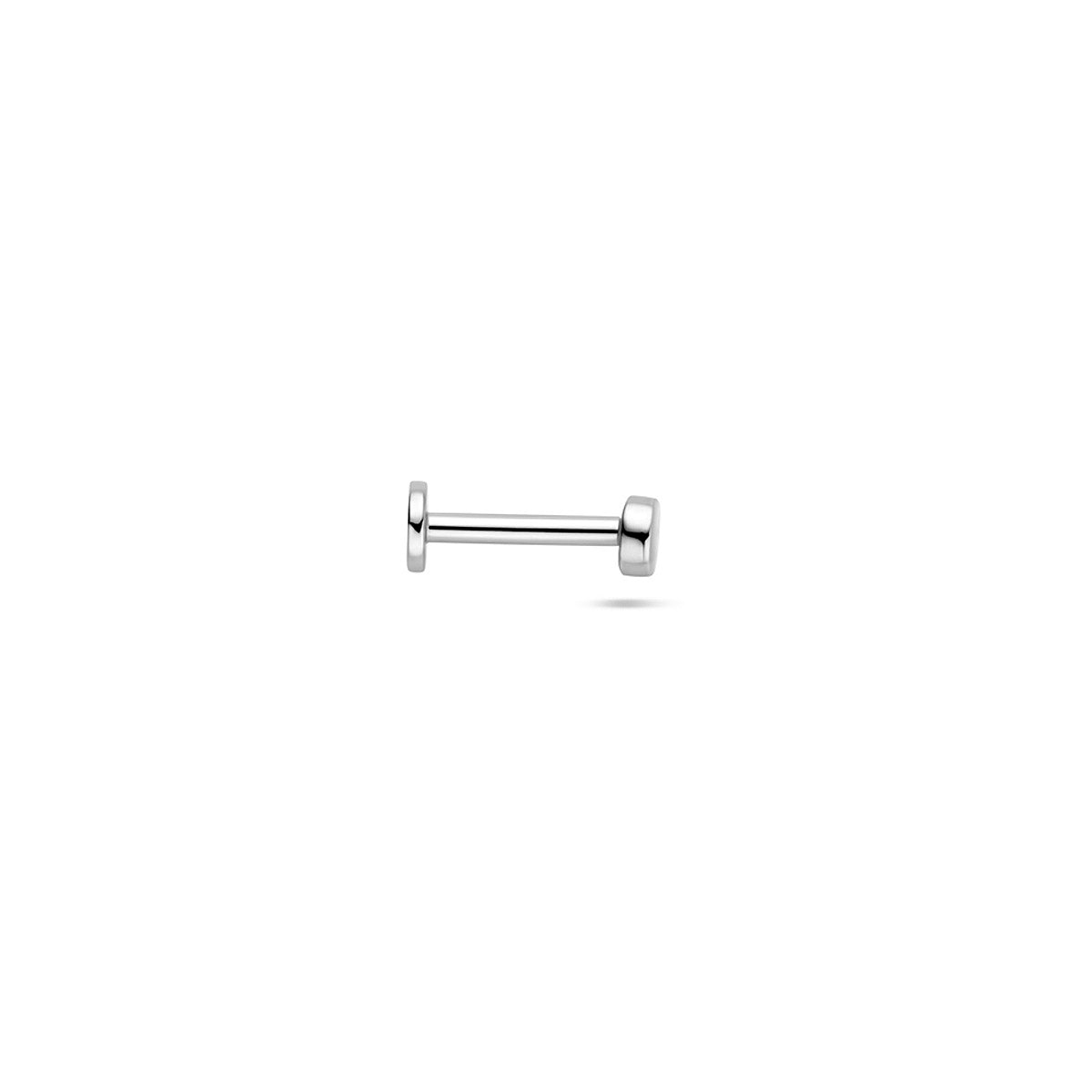 Flat-Back-Piercing, rund, 2,7 mm, rhodiniertes Silber