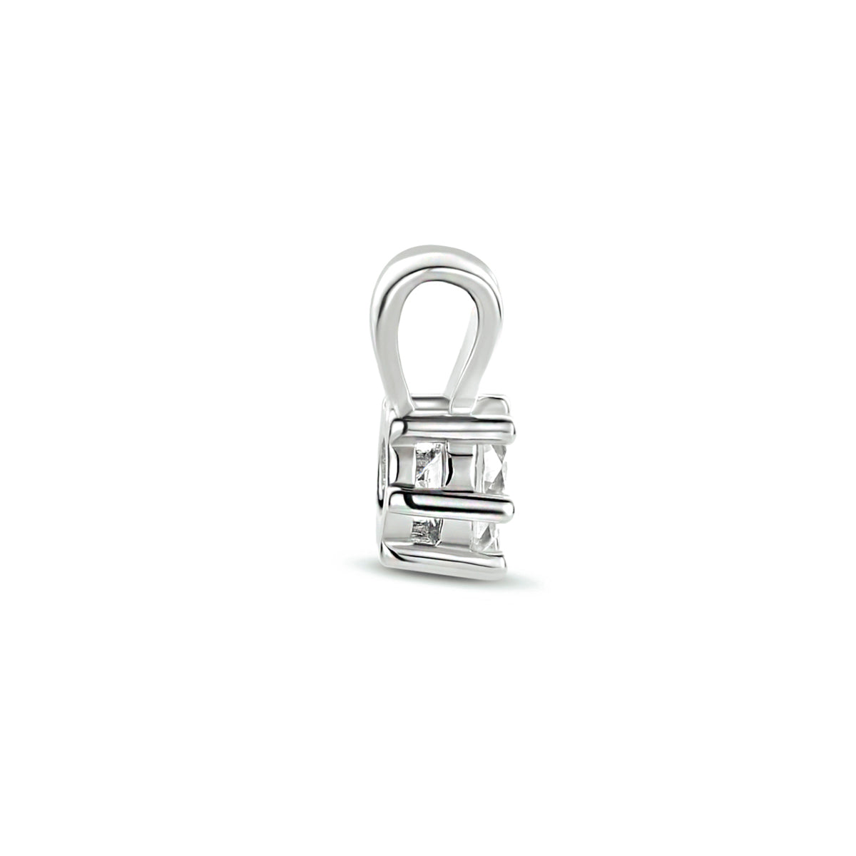Anhänger Zirkonia 9,3 mm rhodiniertes Silber