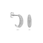 Steckerohrringe 14 mm rhodiniertes Silber