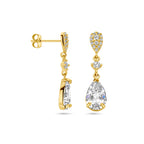 oorhangers zirkonia 14K geelgoud