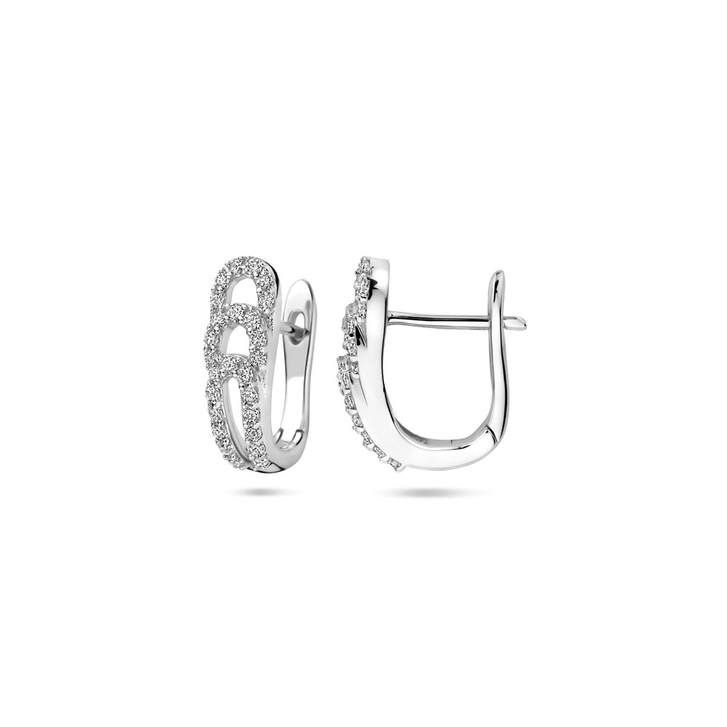 klapoorringen zirkonia 14 mm zilver gerhodineerd