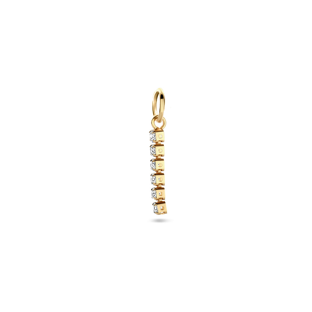 oorringhanger zirkonia per stuk 15 mm zilver verguld (geel)