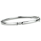 Armreif Scharnier Zirkonia 4,5 x 60 mm Silber rhodiniert