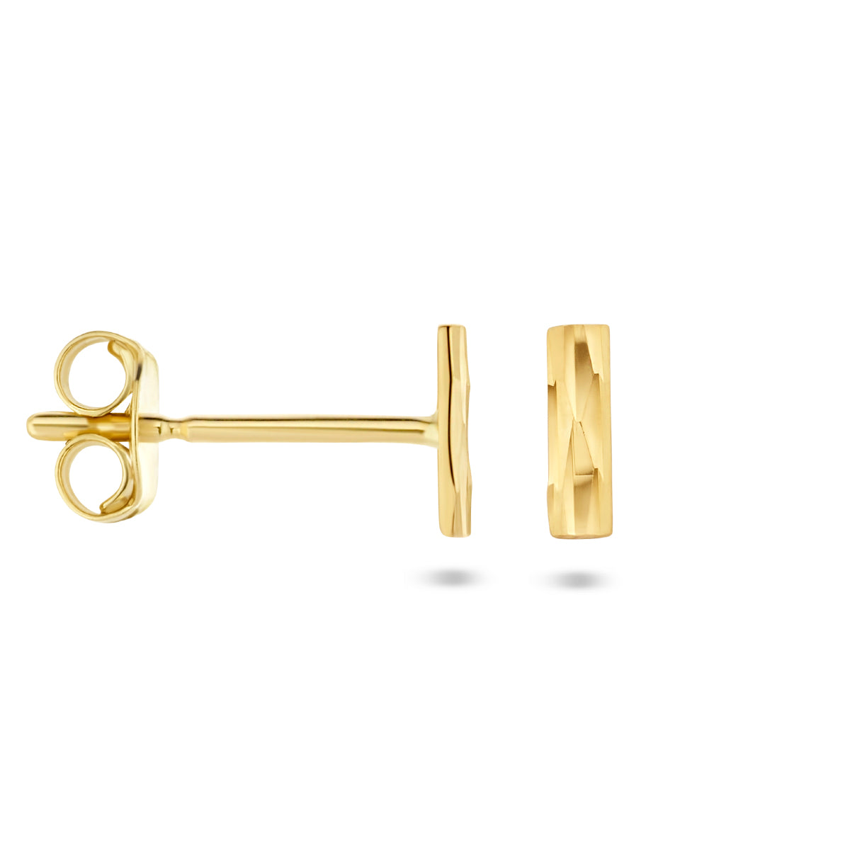 Ohrstecker, diamantiertes 14K Gelbgold