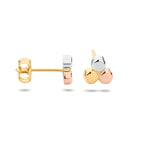oorknoppen rondjes tricolor 14K tricolor goud