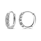 Klappcreolen Zirkonia 14 mm Silber rhodiniert