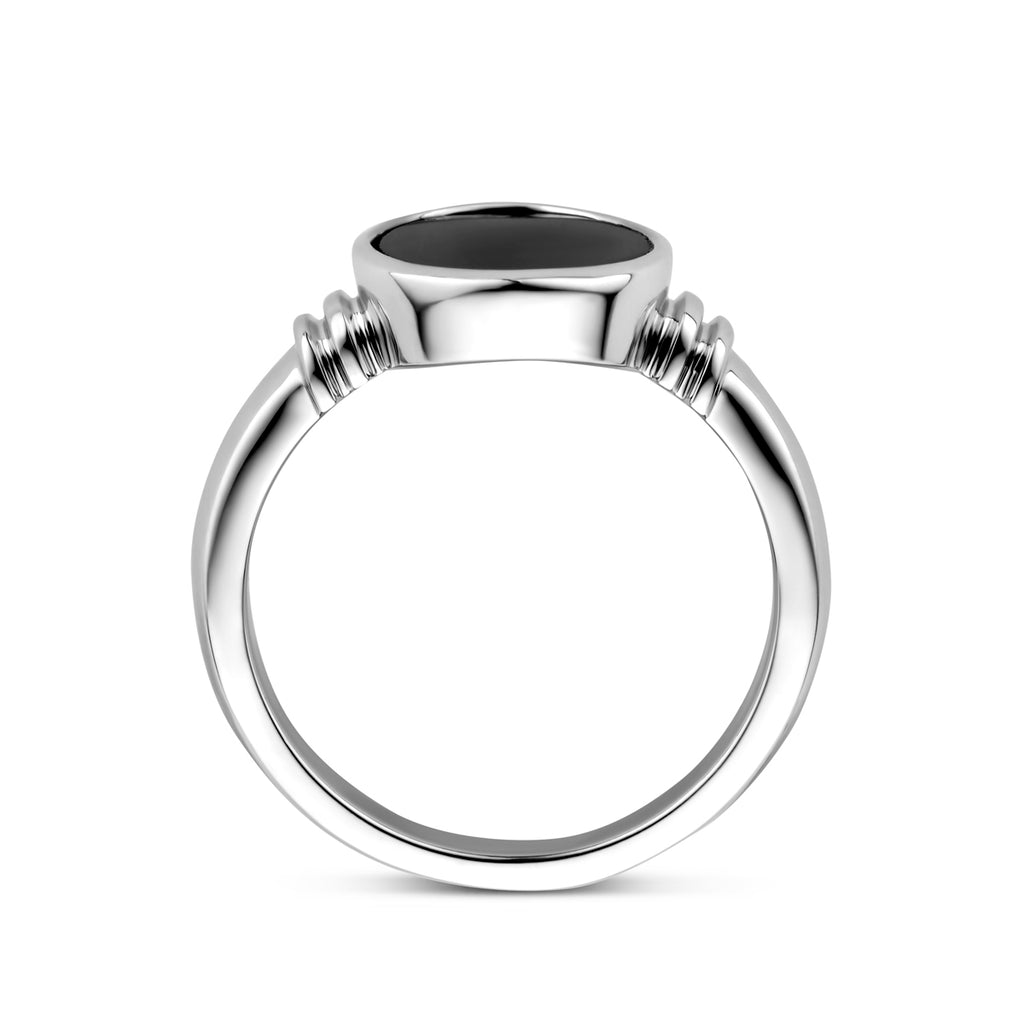 ring onyx zilver gerhodineerd