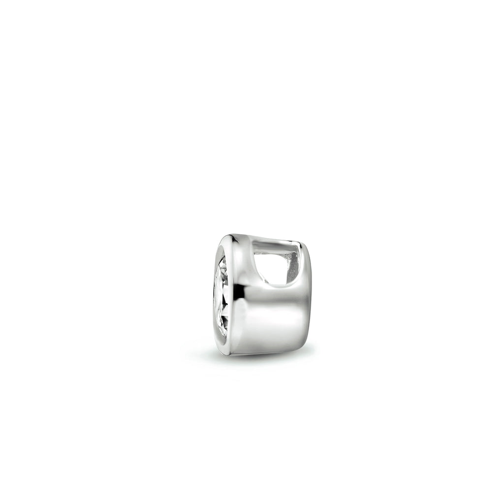 hanger zirkonia zilver gerhodineerd - rond