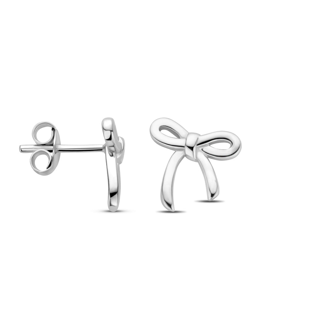 Ohrstecker Schleife 10 mm Silber rhodiniert
