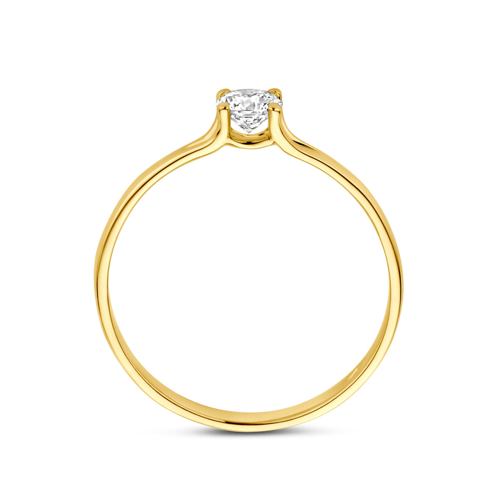 ring zirkonia 14K geelgoud
