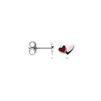 Ohrstecker Emaille Herz 6 mm Silber rhodiniert