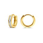 klapoorringen zirkonia 10 mm 1 micron zilver verguld (geel)