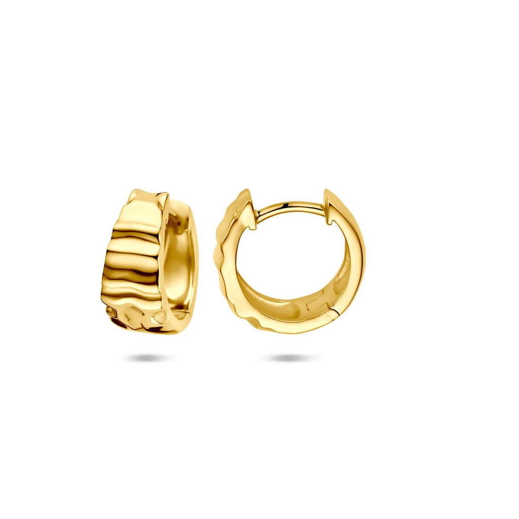 Klappcreolen gehämmert 13,5 mm 1 Mikron versilbert (gelb)