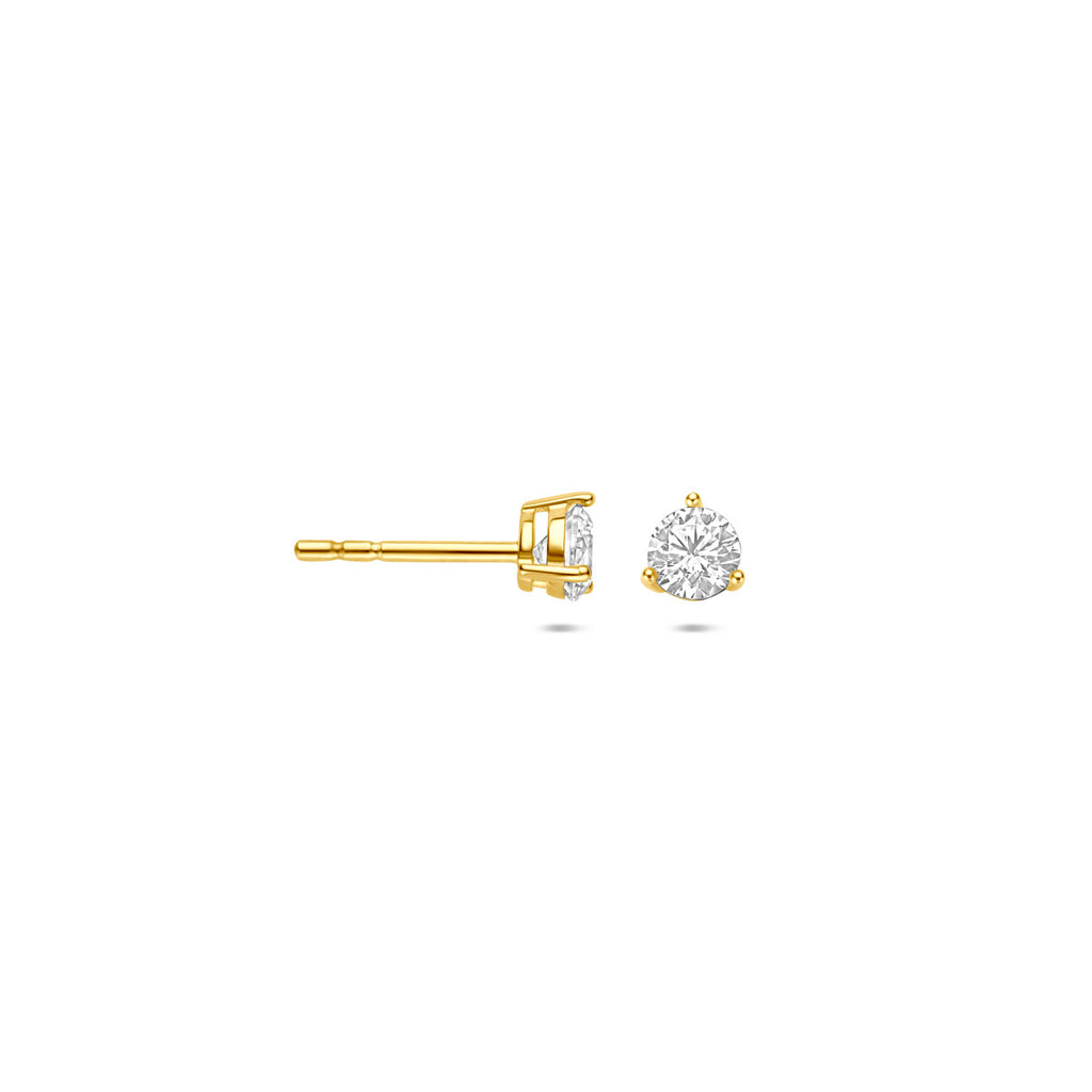 oorknoppen zirkonia 14K geelgoud
