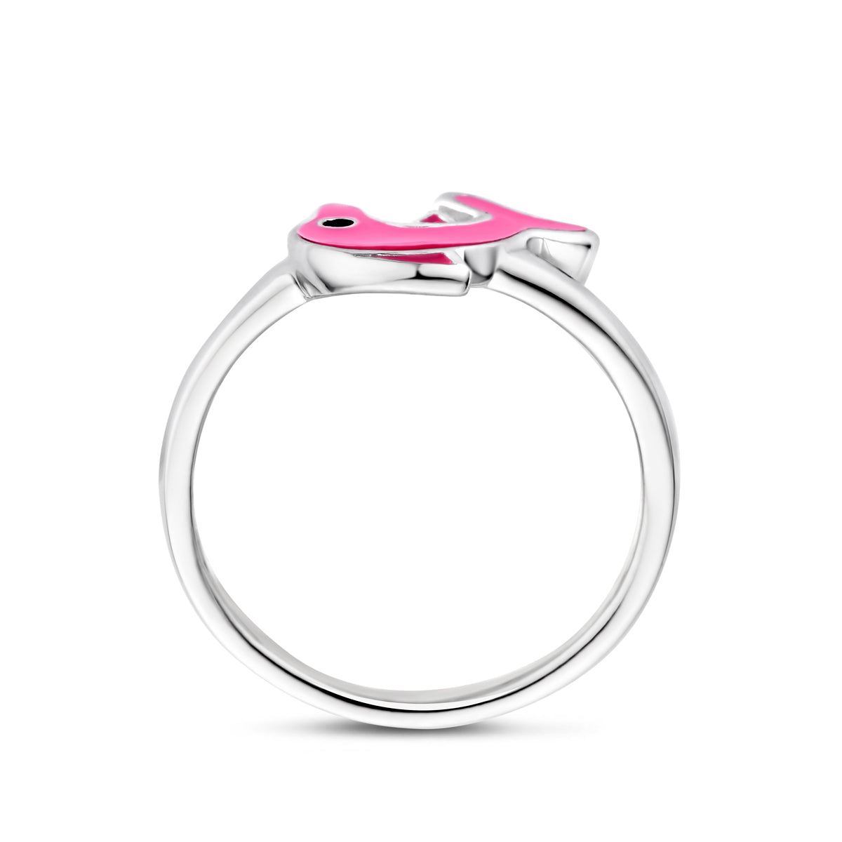 ring dolfijn emaille zilver gerhodineerd