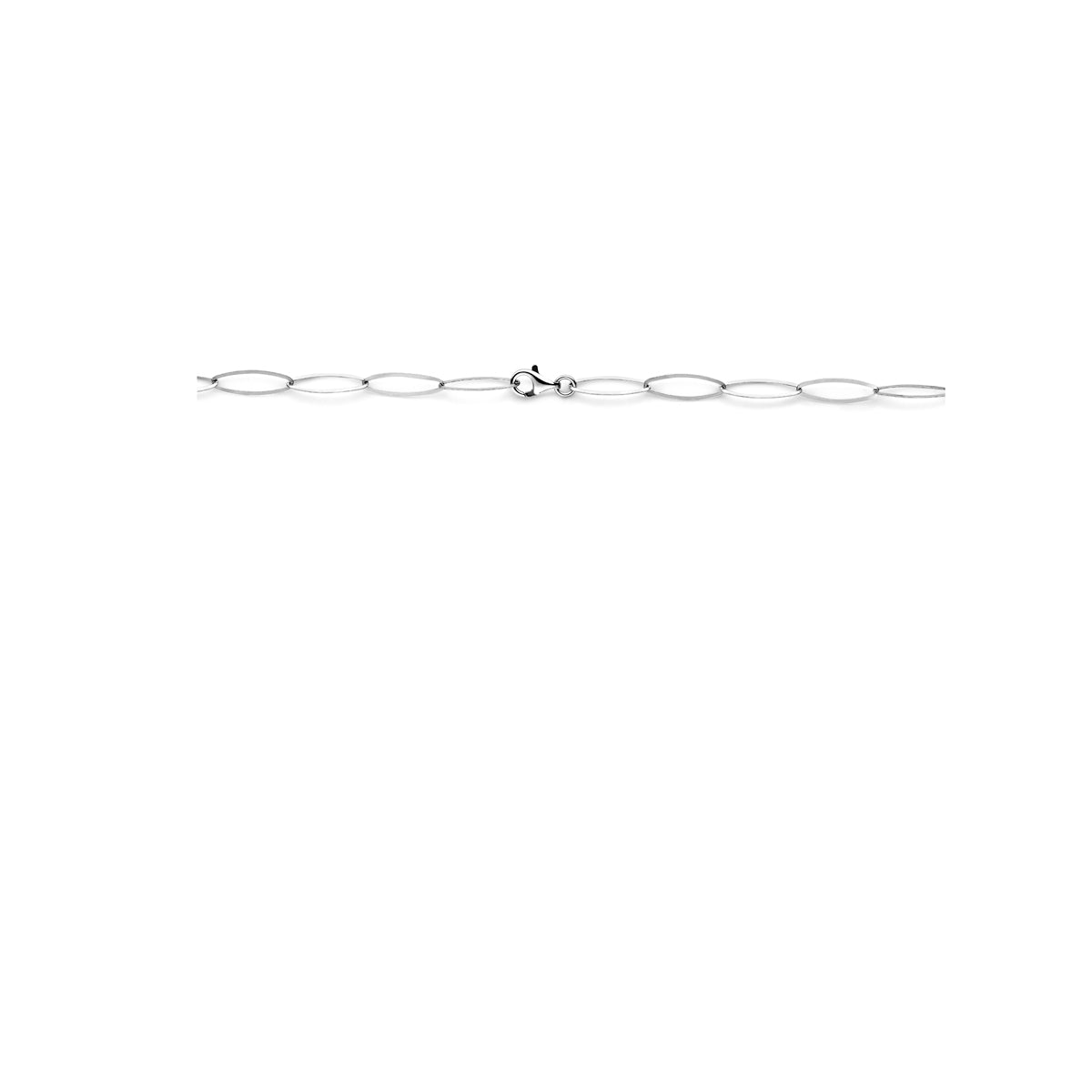 collier anker 5,1 mm 45 cm zilver gerhodineerd