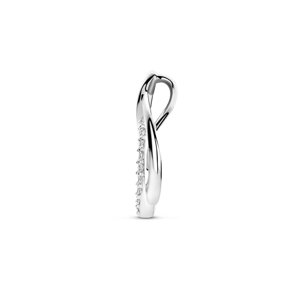Anhänger Zirkonia 18 mm rhodiniertes Silber